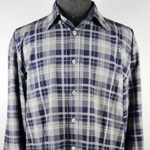 Construct Men's Plaid Long Sleeve Button Down Office Casual Size XL